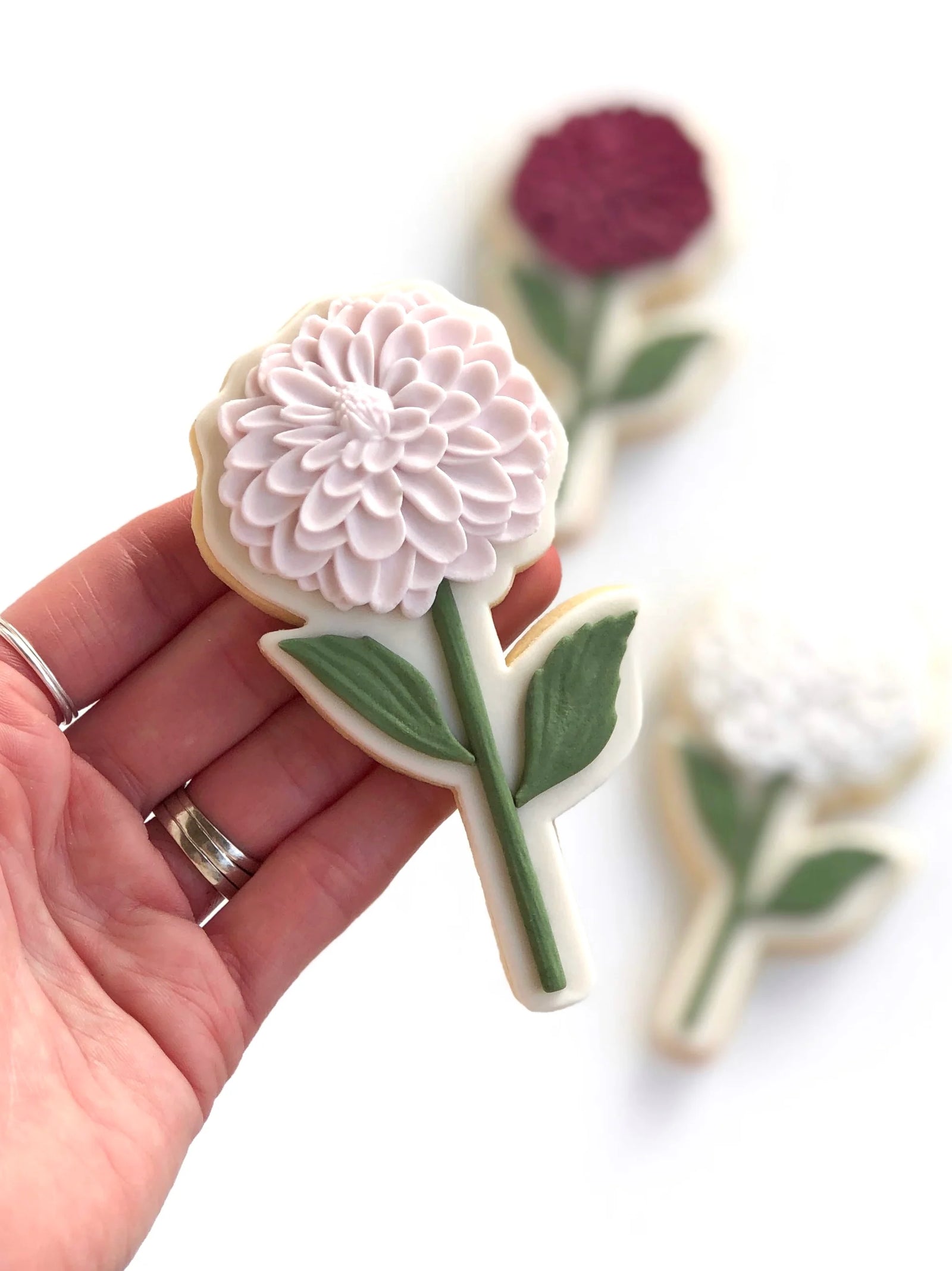 Dahlia silicone mould + cutter set by Little Bikkie