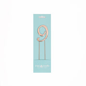 Number 9 Rose Gold Metal Cake Topper