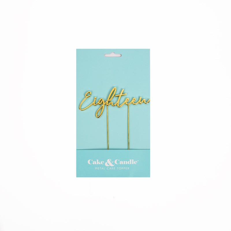 EIGHTEEN GOLD Metal Cake Topper