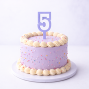 5 Lavender+White Layered Acrylic Cake Topper