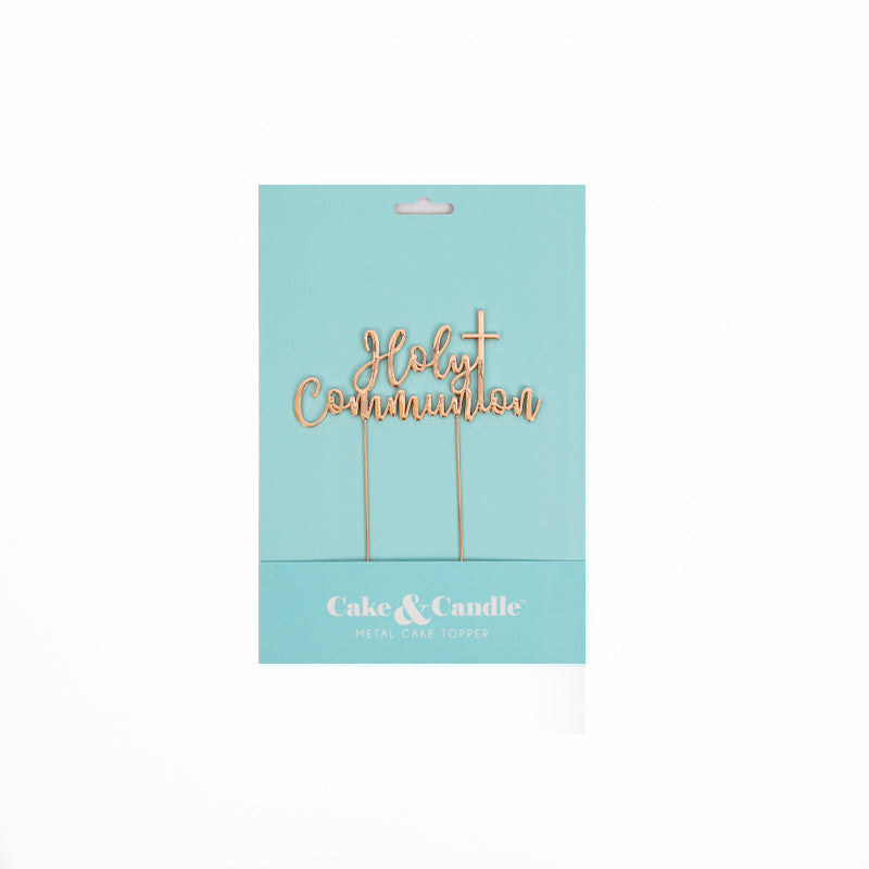 Holy Communion Rose Gold Metal Cake Topper