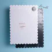 White + Black Dual-Colour Scalloped Rectangle Cake Board