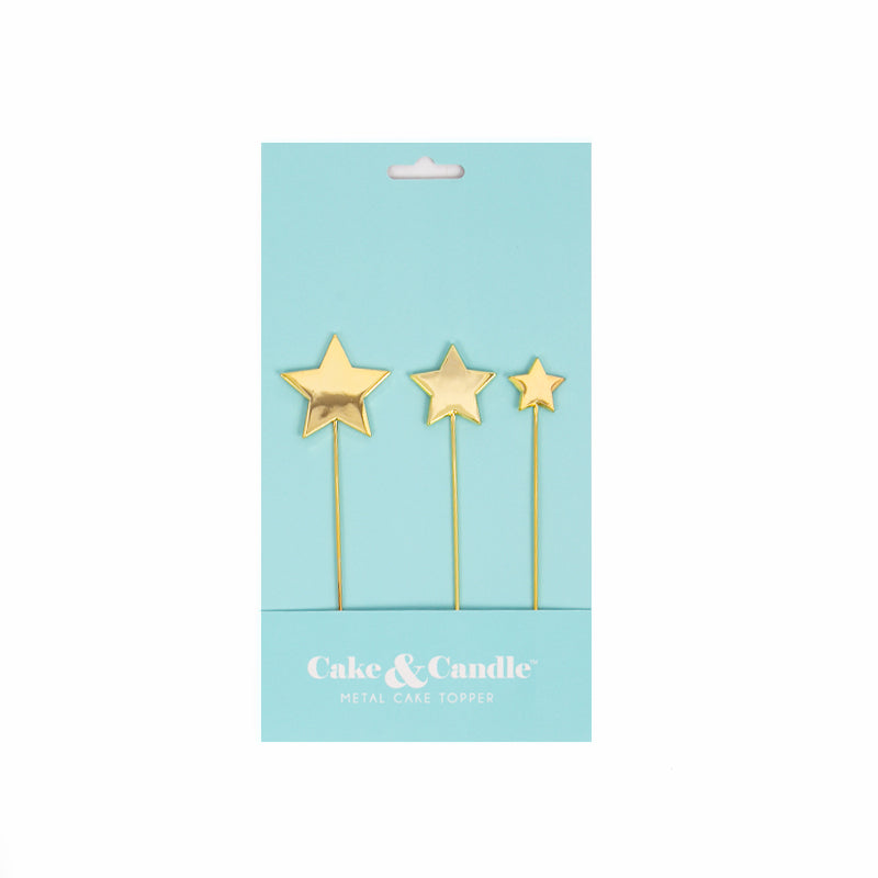 Gold Stars Metal Cake Topper