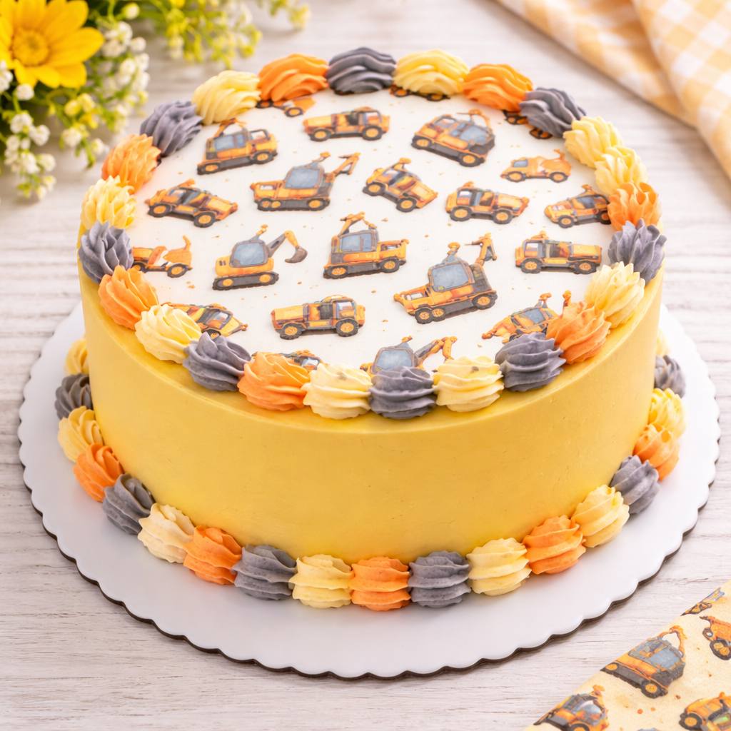 Construction Vechicles Edible Image Template