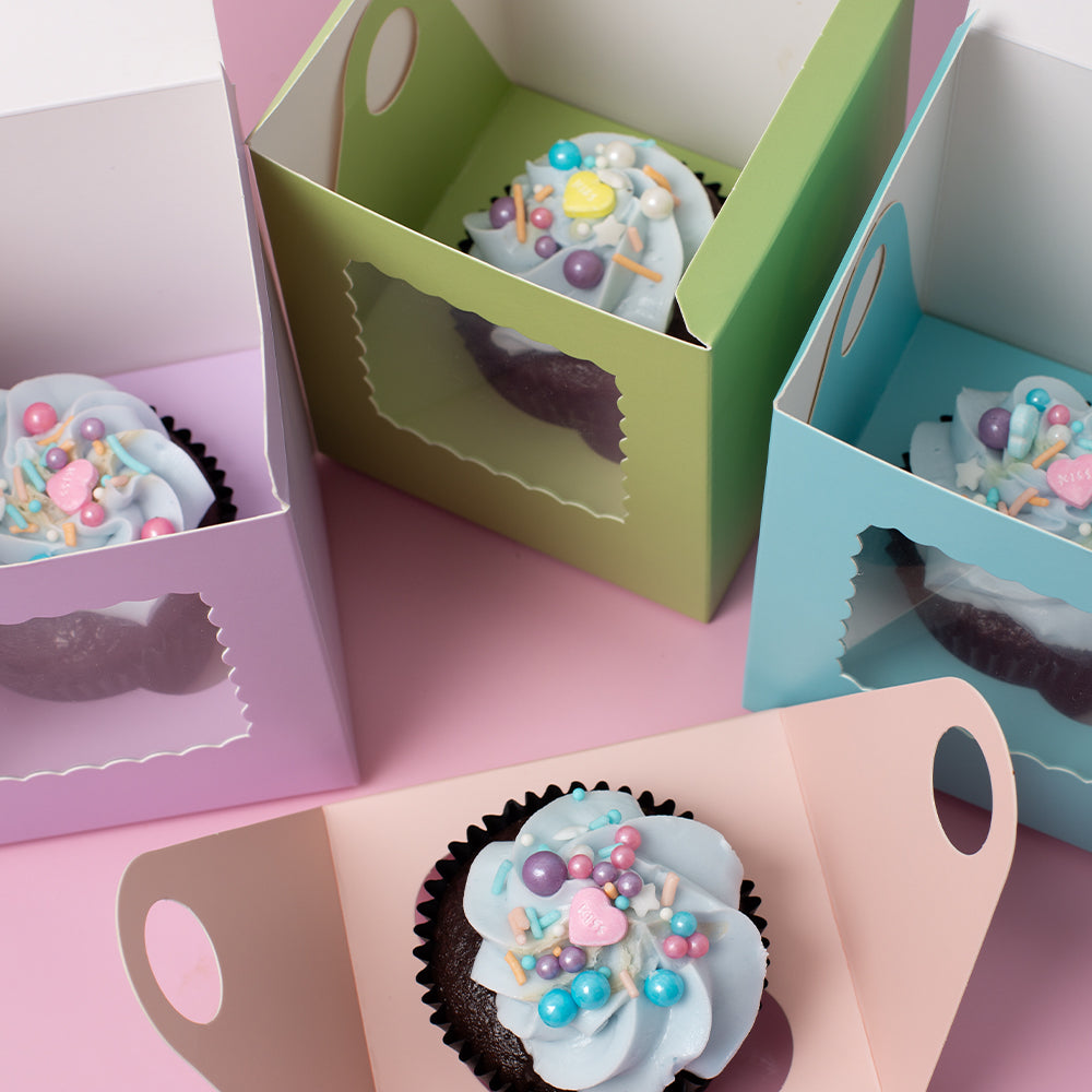 Scalloped Pastel Lilac 1 Cupcake Box 6 Pack