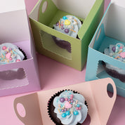 Scalloped Pastel Lilac 1 Cupcake Box 6 Pack