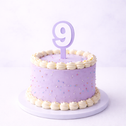 9 Lavender+White Layered Acrylic Cake Topper