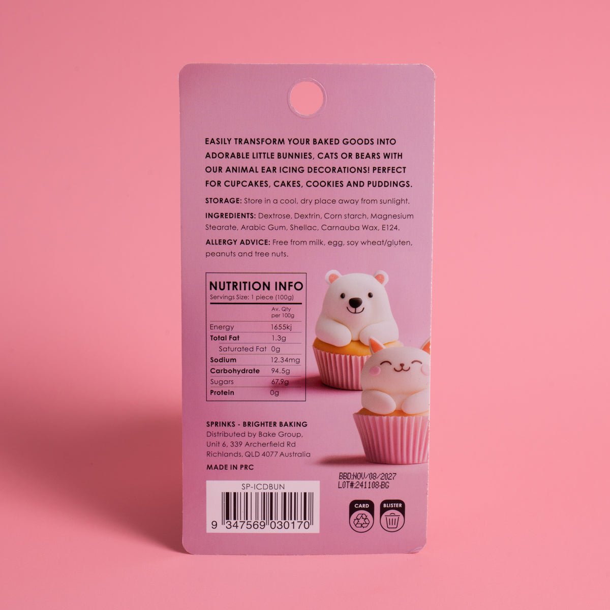Animal Ears Icing Decorations (30g)