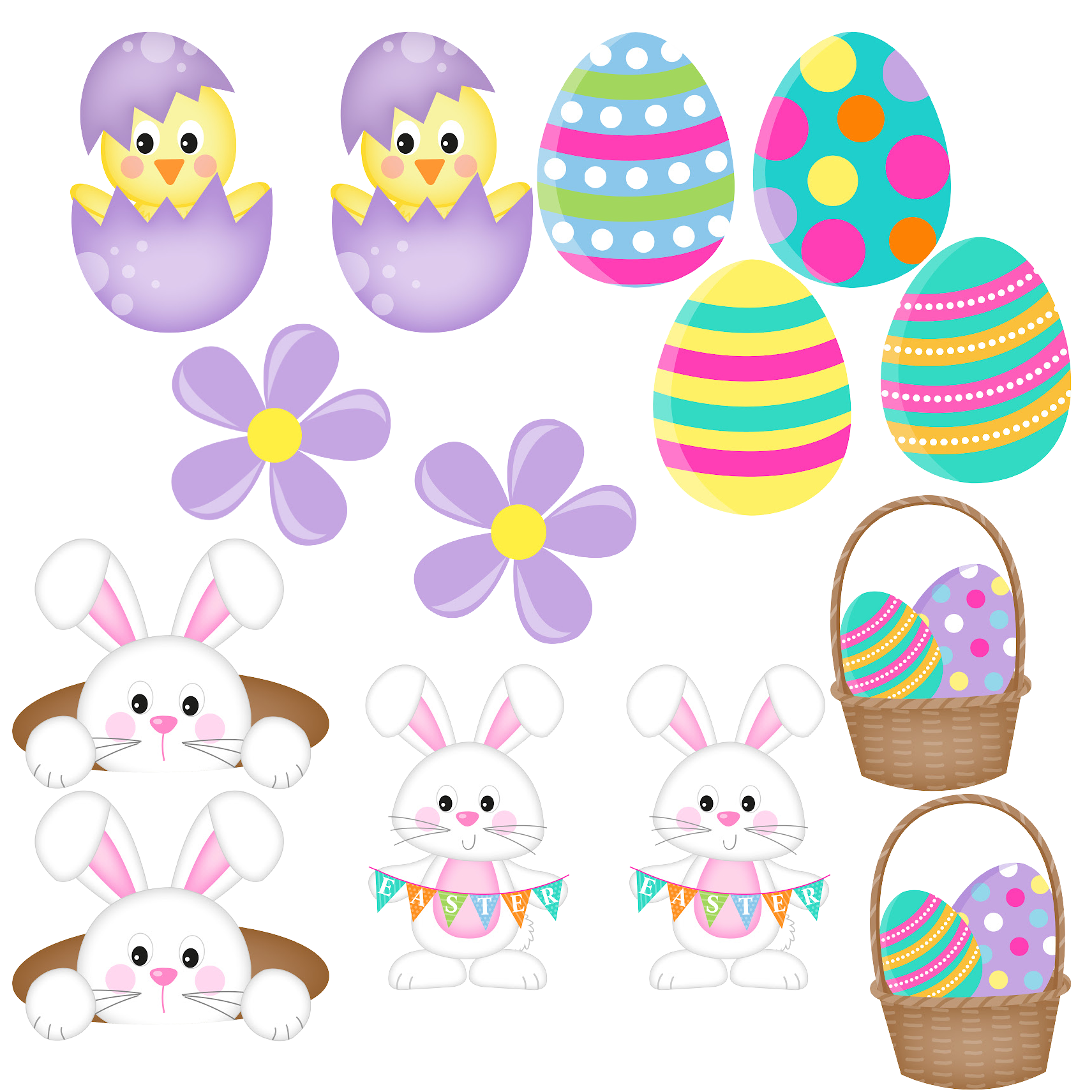 Easter Wafer Cupcake Toppers 14 Pack
