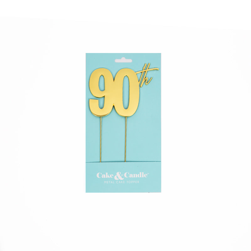 90th Gold Metal Cake Topper