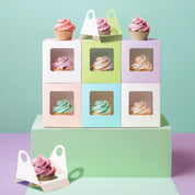 Scalloped Mixed Pastel 1 Cupcake Box 6 Pack