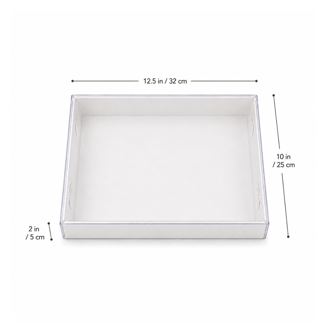 Biscuit Box with Clear Lid - 32cmx25cmx5cm