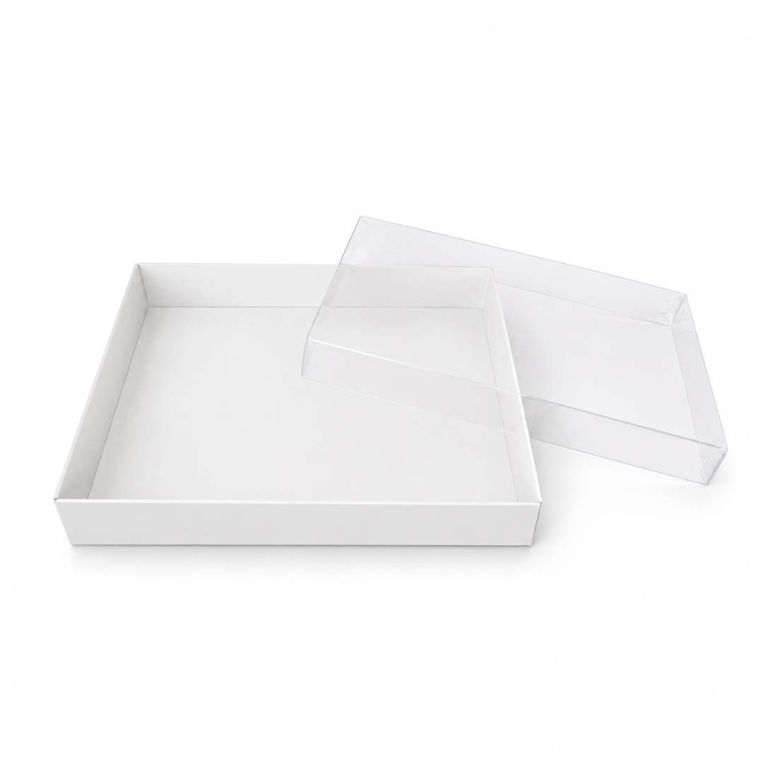 Biscuit Box with Clear Lid - 32cmx25cmx5cm