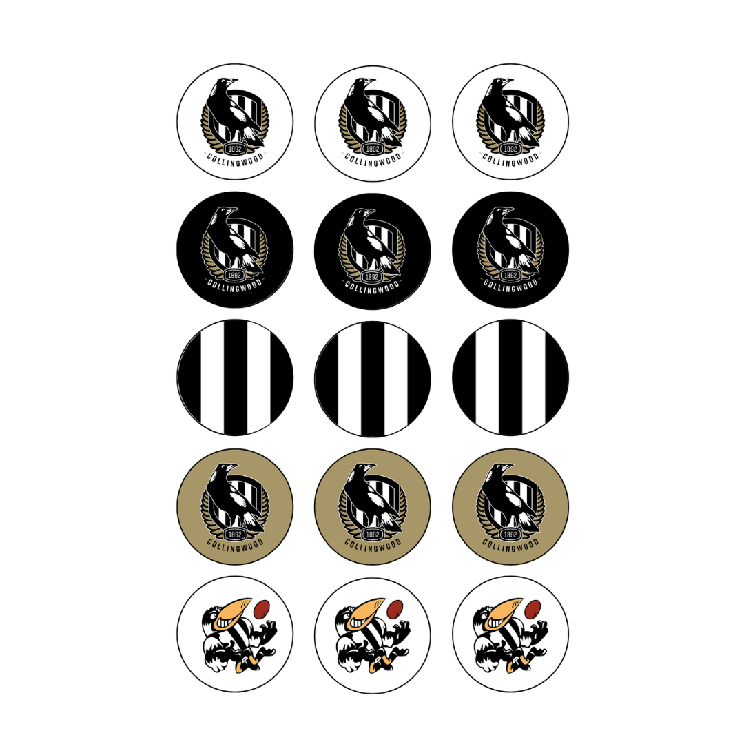 Magpies 15 Cupcake Edible Images