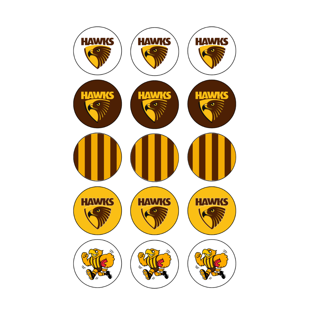 Hawks 15 Cupcake Edible Images
