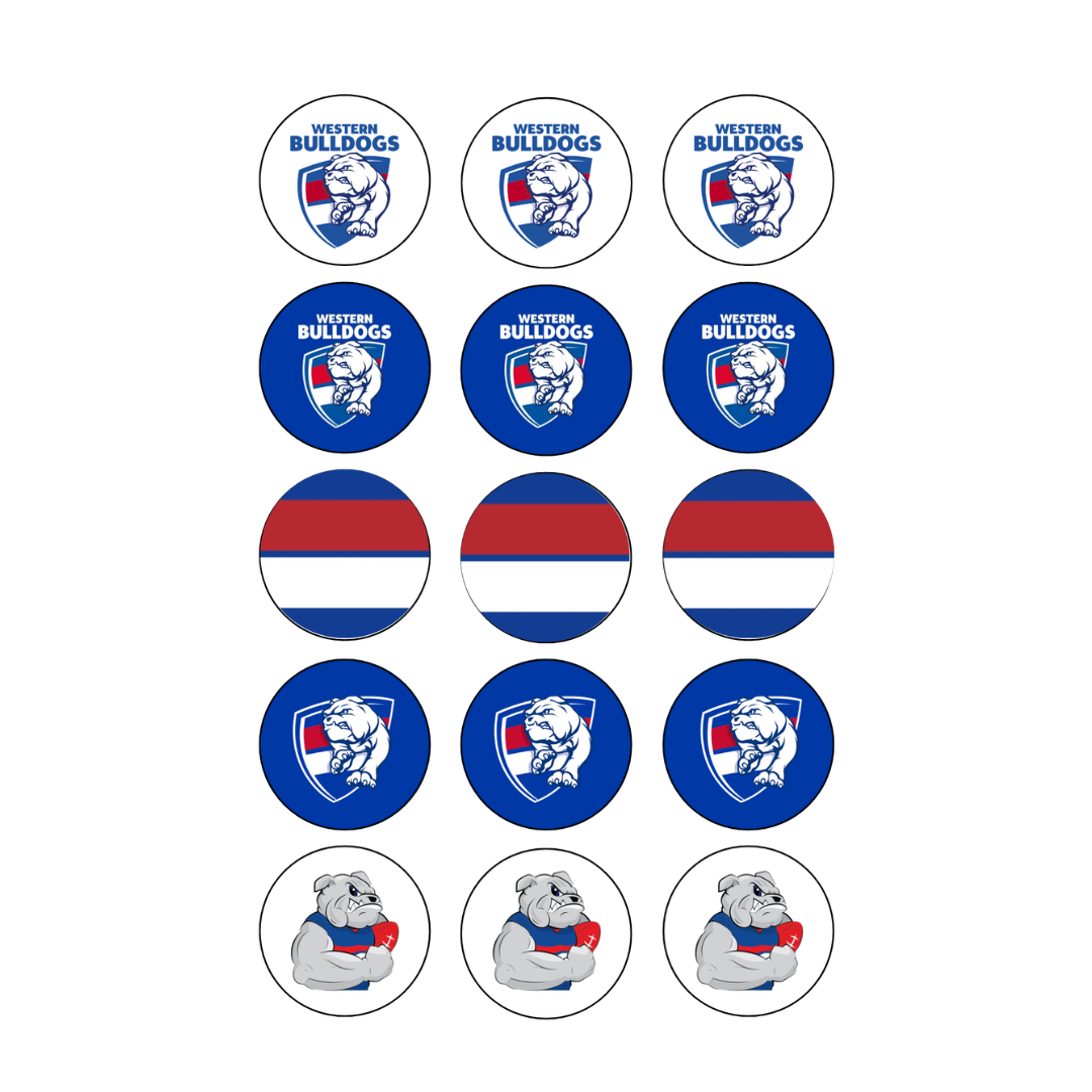 Bulldogs 15 Cupcake Edible Images