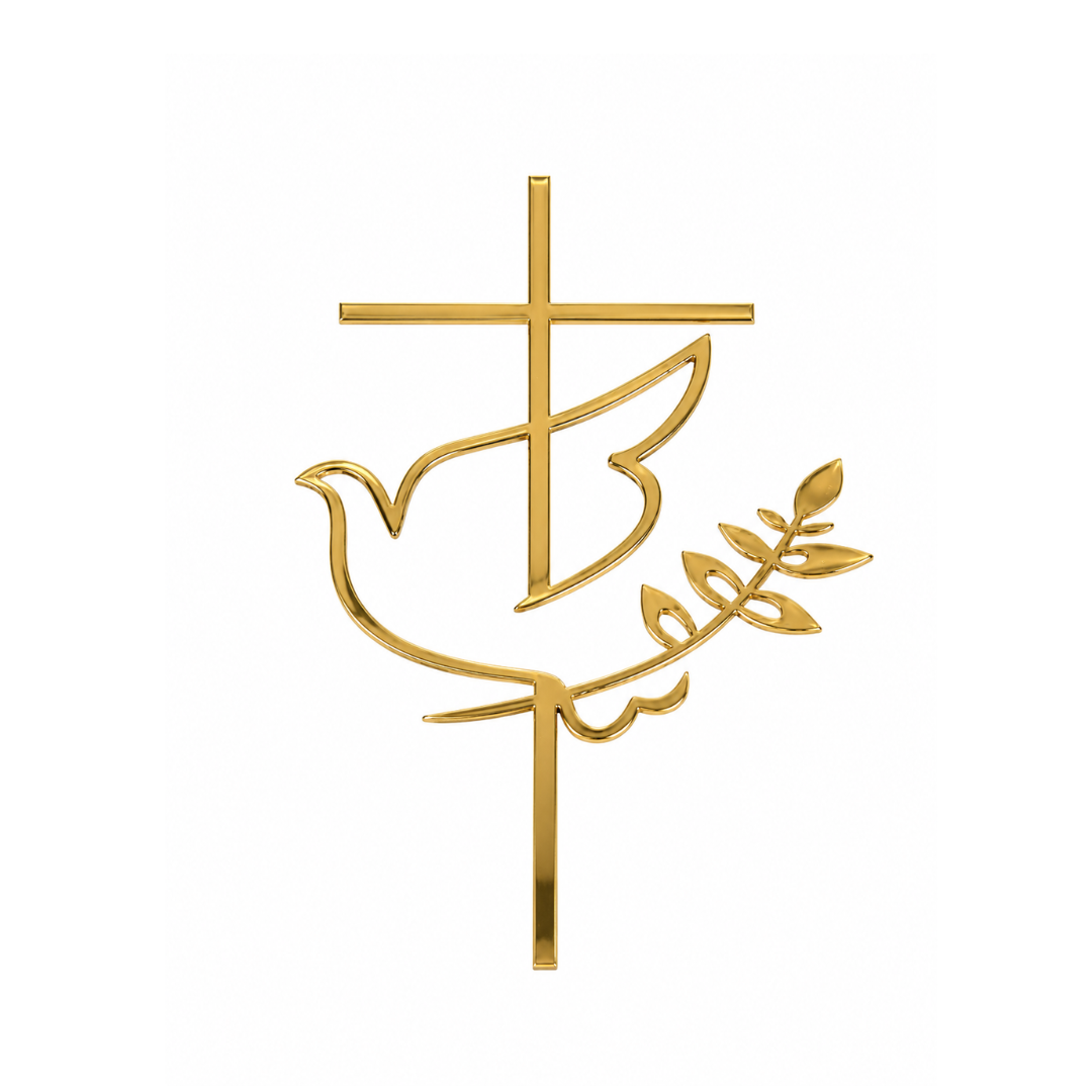 Cross Peace Gold Acrylic Cake Fropper