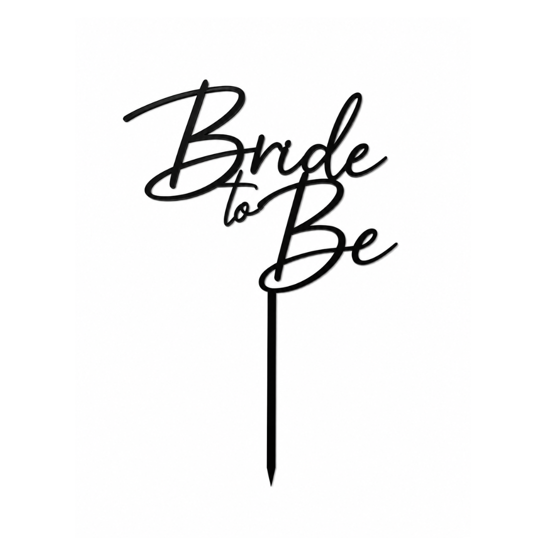 Bride to Be 14cm wide Black Acrylic Cake Topper