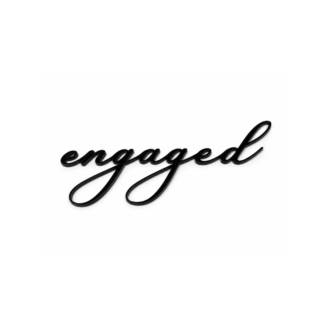 engaged 13cm Wide Black Acrylic Fropper