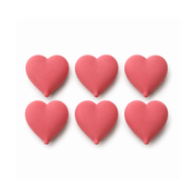 Pink Heart 6 Pack Royal Icing Decorations