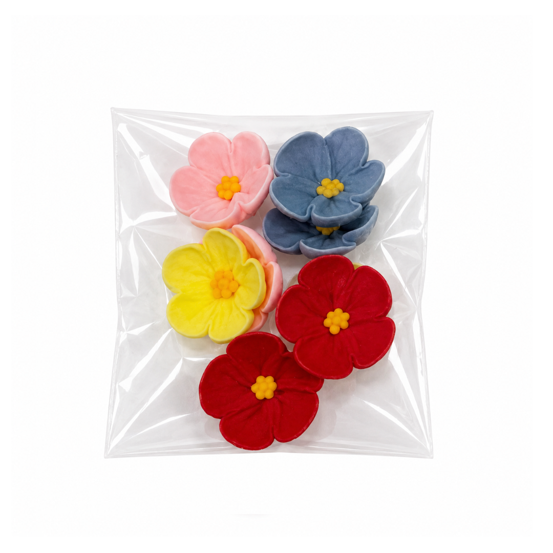 Wild Rose 8 Pack Royal Icing Decoration