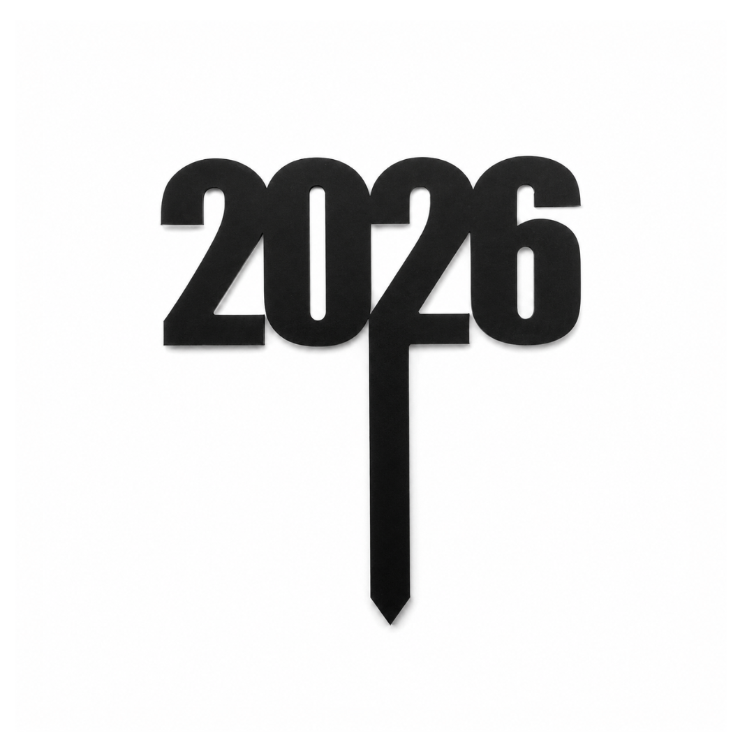 2026 Acrylic Topper 8cm - Black