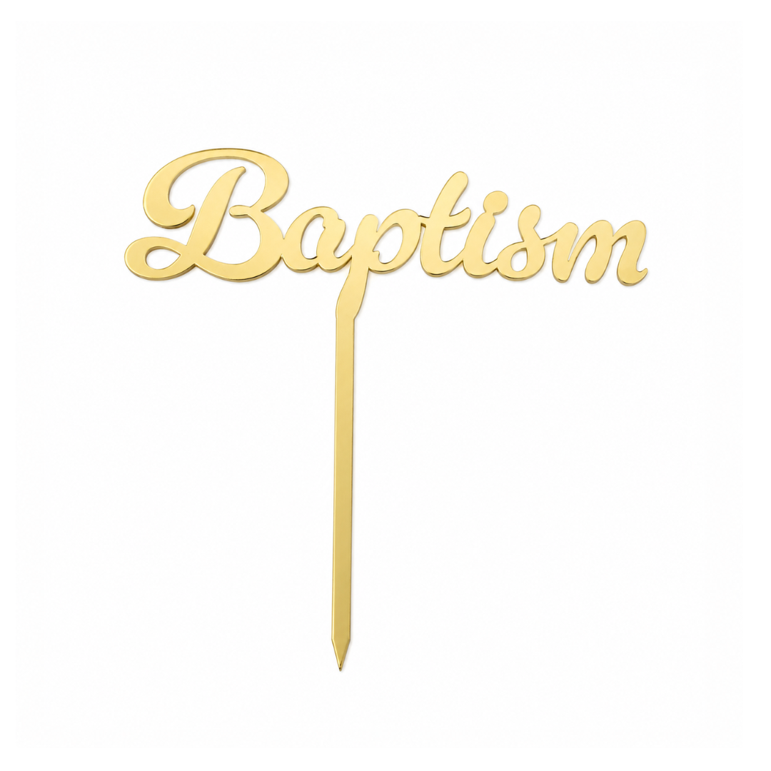 Baptism Acrylic Topper 15cm - Gold