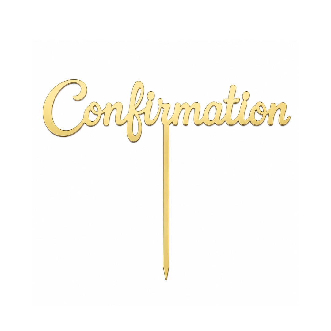 Confirmation Acrylic Topper 15cm - Gold