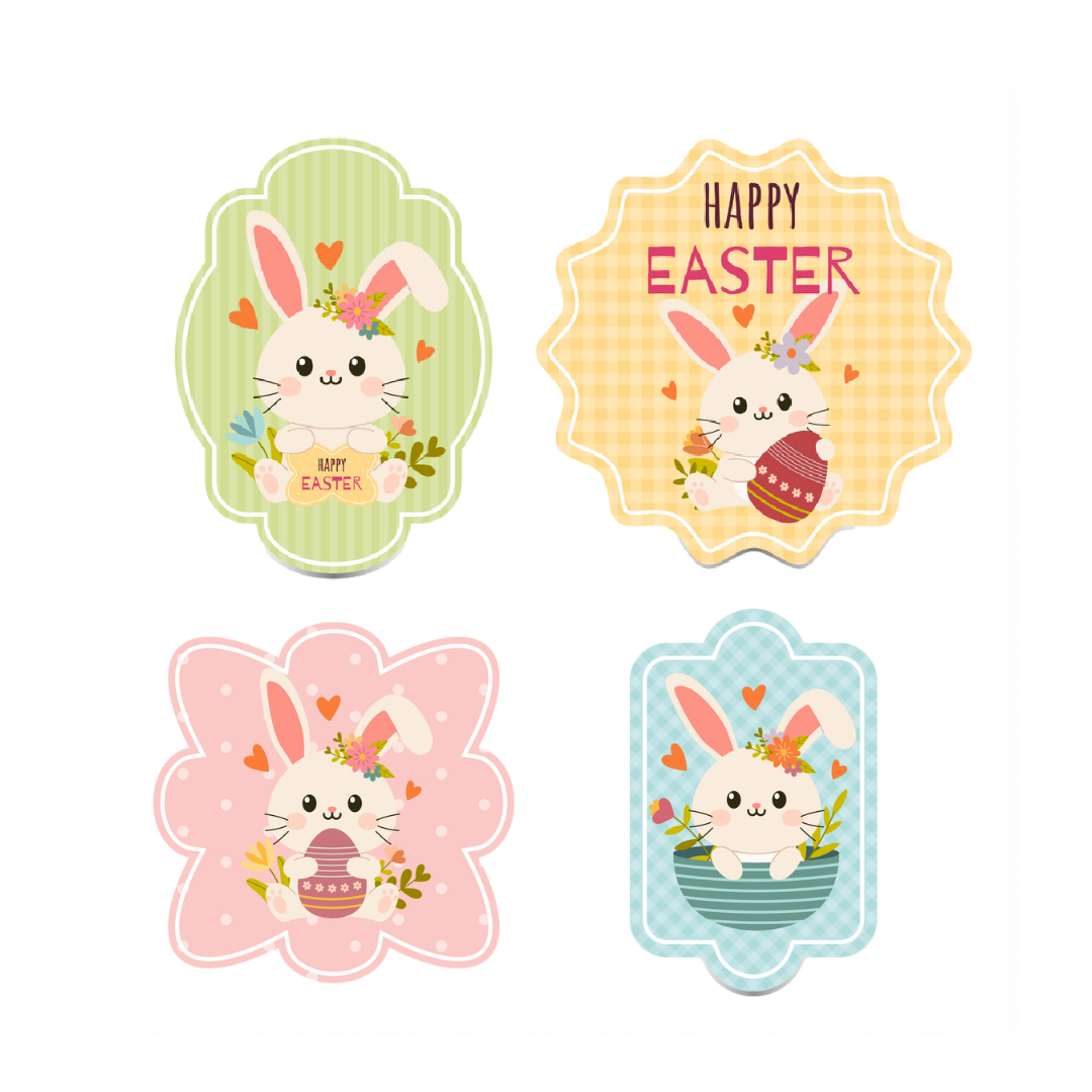 HAPPY EASTER PASTEL WAFER CAKE PLAQUES 4PCE