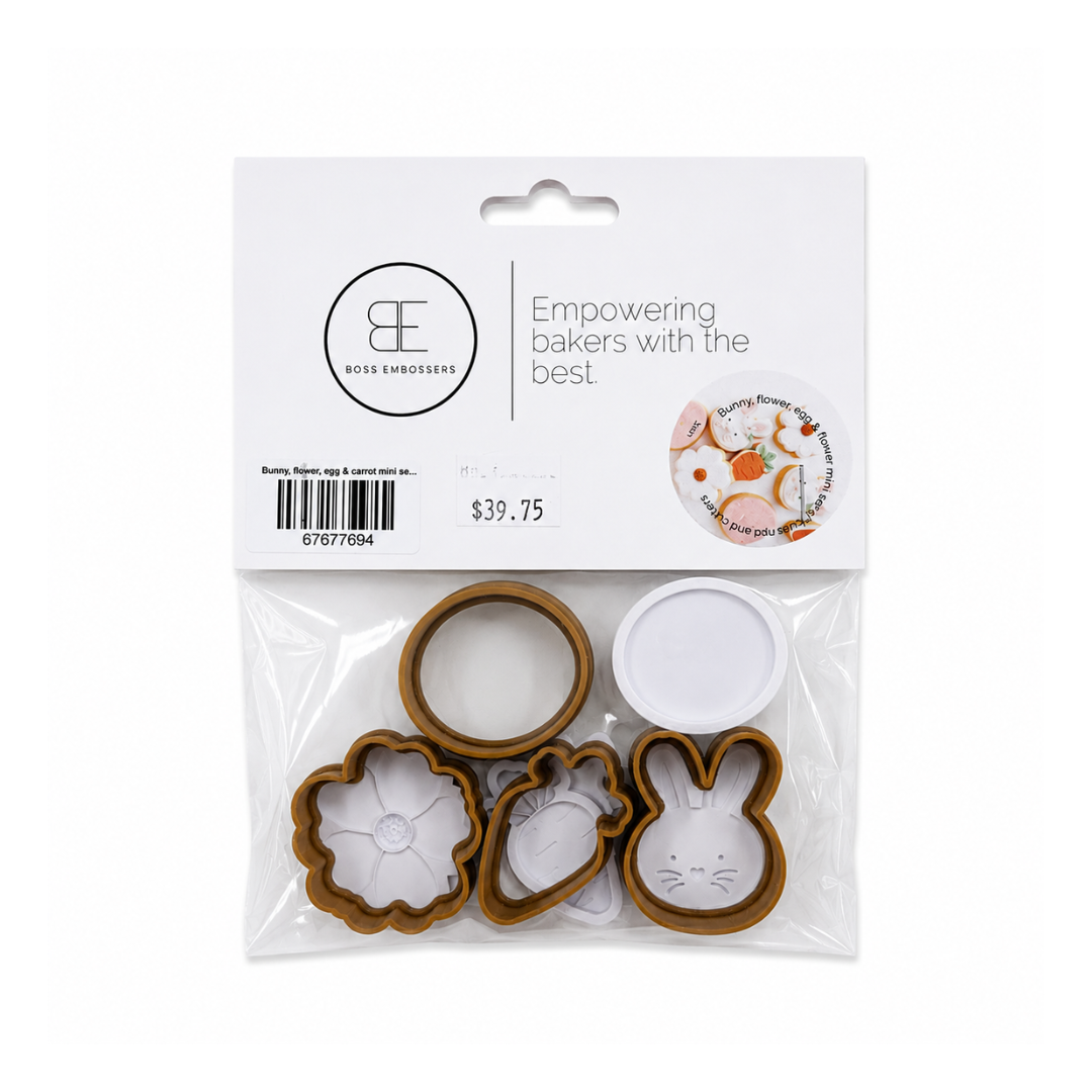 Bunny, Flower, Egg, Carrot Mini Debosser + Set of 4