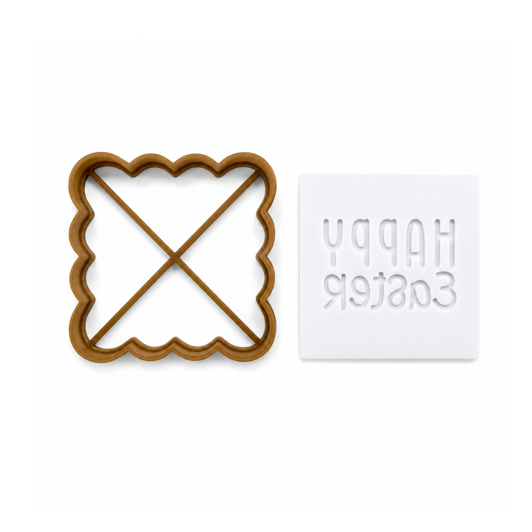 Happy Easter Font Plate Cookie Stamp