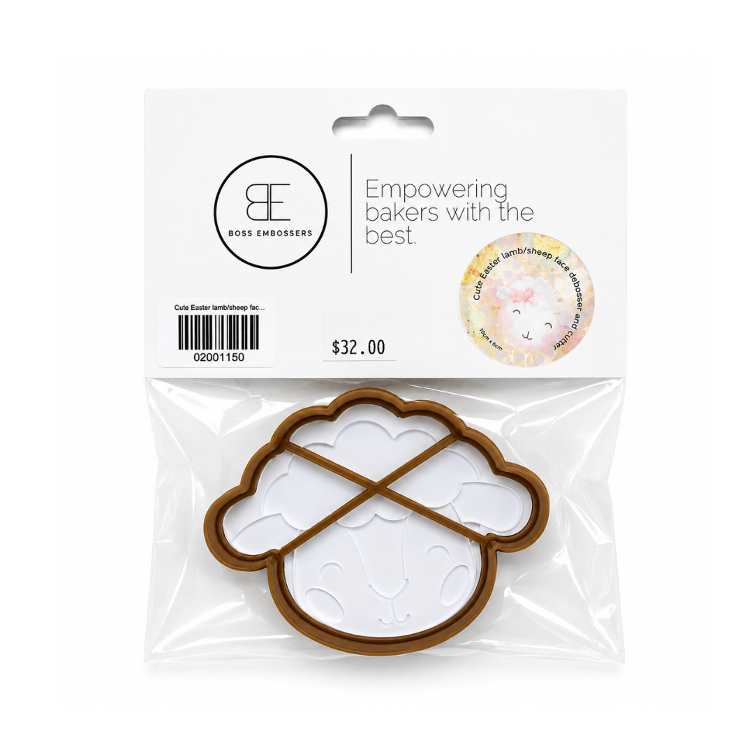 Cute Lamb Sheep Face Debosser + Cutter Set
