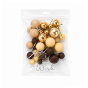 Brown, Cream, Gold Deco Foam Ball Topper Set 32pce