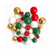 Gold Christmas Foam Ball Topper 32 Pack