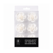 Wafer Decorations White Roses (6 pieces)