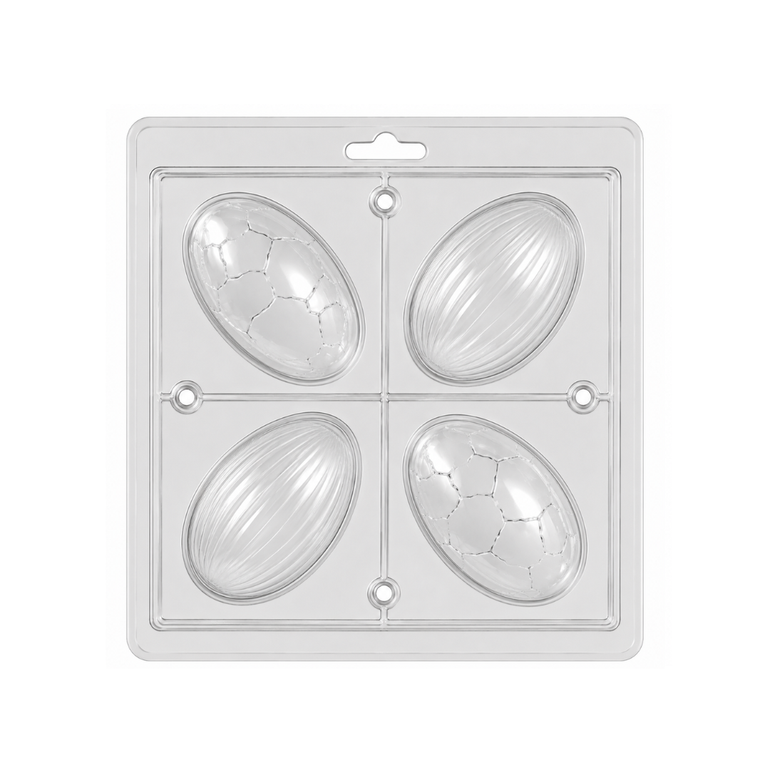 Easter Egg Ribbed & Crackle Mould 8cm
