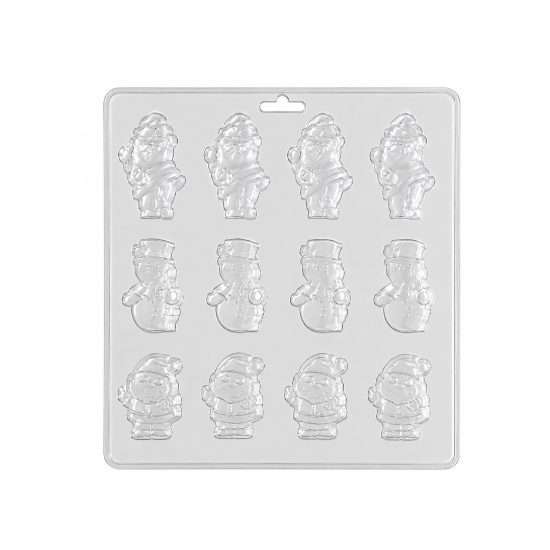 Flat Santas Chocolate Mould