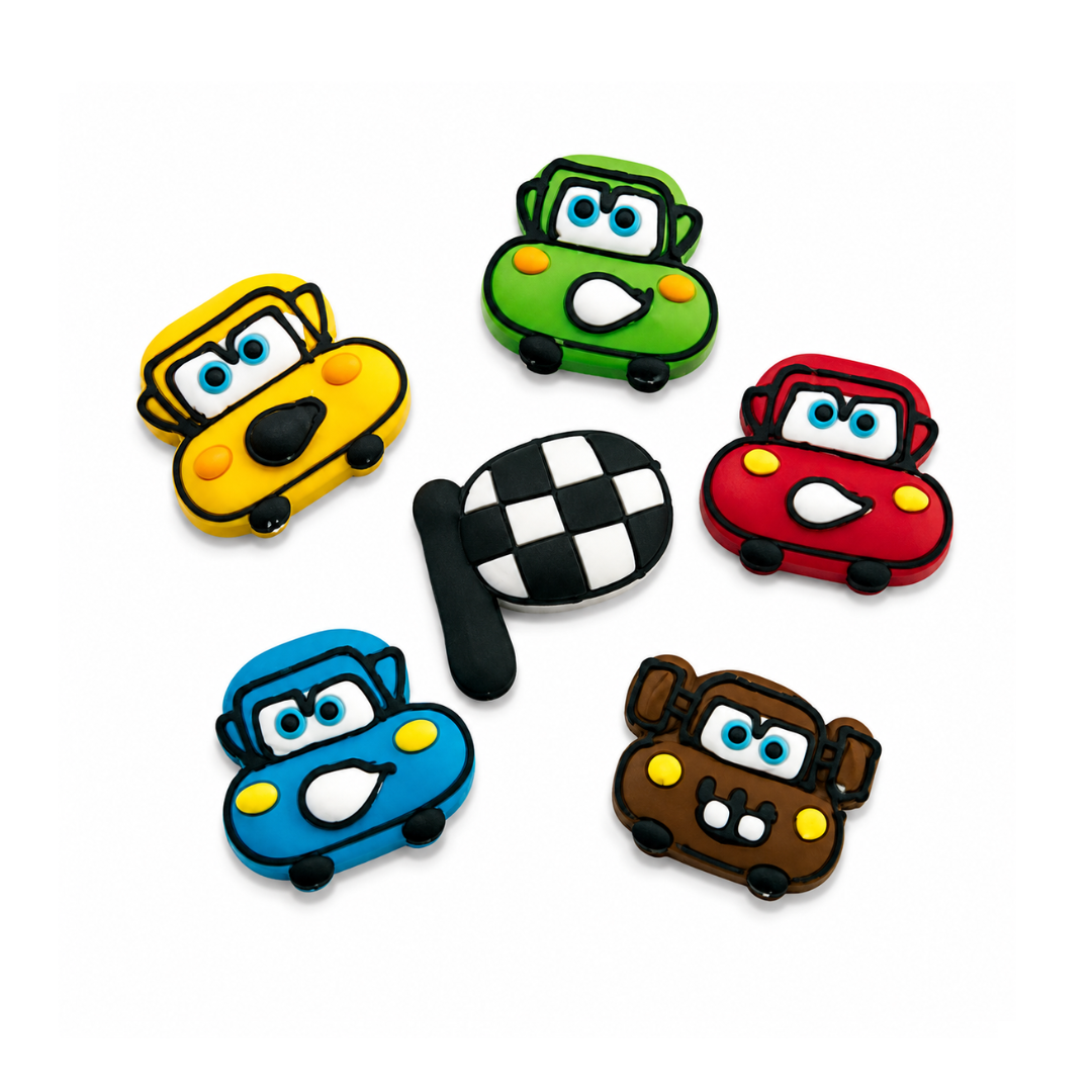 Sugar Decorations Racing Cars 6 Piece