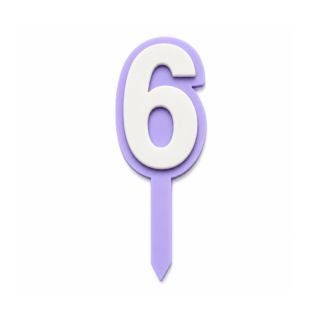 6 Lavender+White Layered Acrylic Cake Topper
