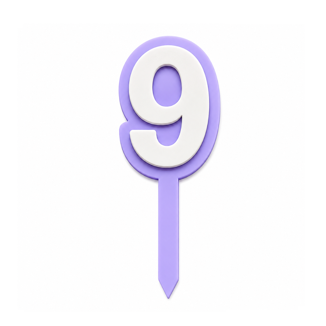 9 Lavender+White Layered Acrylic Cake Topper