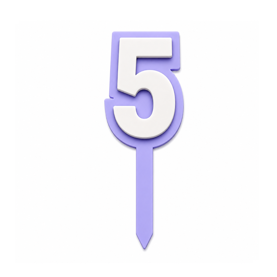 5 Lavender+White Layered Acrylic Cake Topper