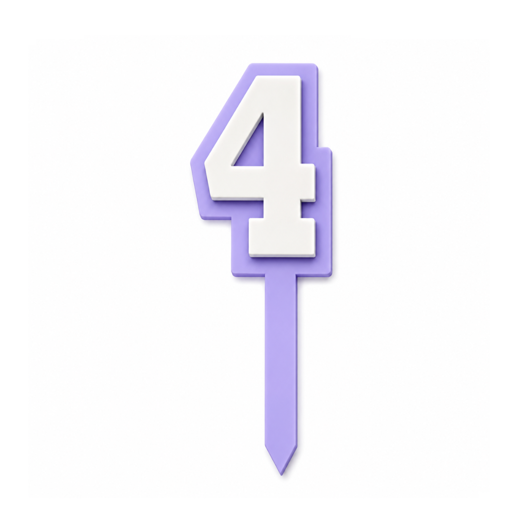 4 Lavender+White Layered Acrylic Cake Topper