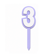3 Lavender+White Layered Acrylic Cake Topper