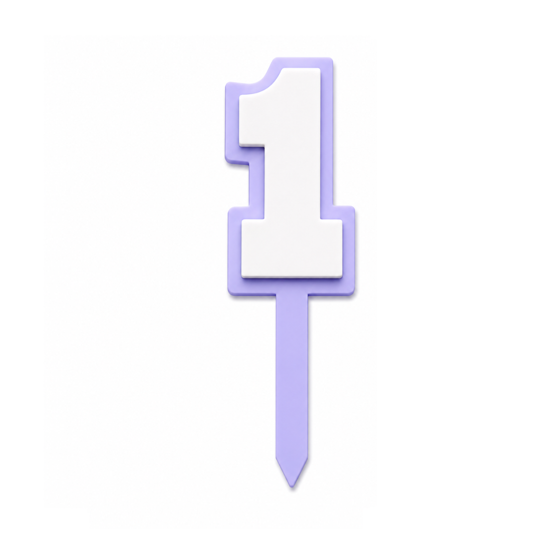1 Lavender+White Layered Acrylic Cake Topper
