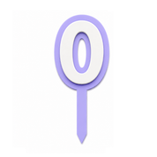 0 Lavender+White Layered Acrylic Cake Topper