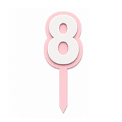 8 Pink+White Layered Acrylic Cake Topper