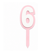 6 Pink+White Layered Acrylic Cake Topper
