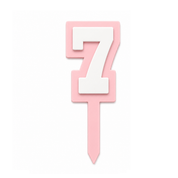 7 Pink+White Layered Acrylic Cake Topper