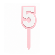 5 Pink+White Layered Acrylic Cake Topper