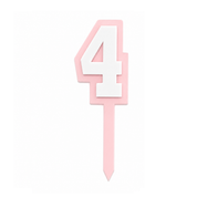 4 Pink+White Layered Acrylic Cake Topper